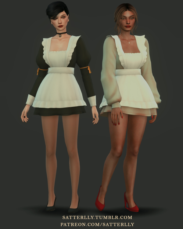 Maxis Match Short maid dresses 1 by simsfinds - The Sims 4 Custom Content