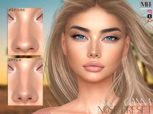Alpha [Patreon] Gianna Nose Preset N54 - The Sims 4 Custom Content