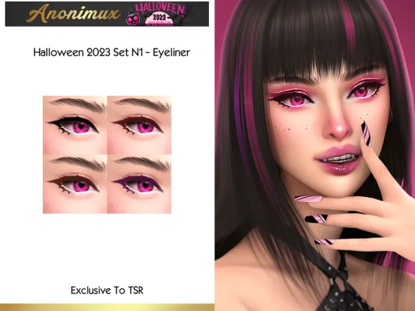Mix Halloween 2023 Set N1 Eyeliner by thesimsresource - The Sims 4 Custom Content
