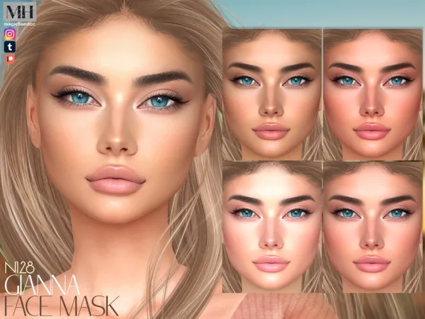 Alpha [Patreon] Gianna Face Mask N128 by magichandcc - The Sims 4 Custom Content