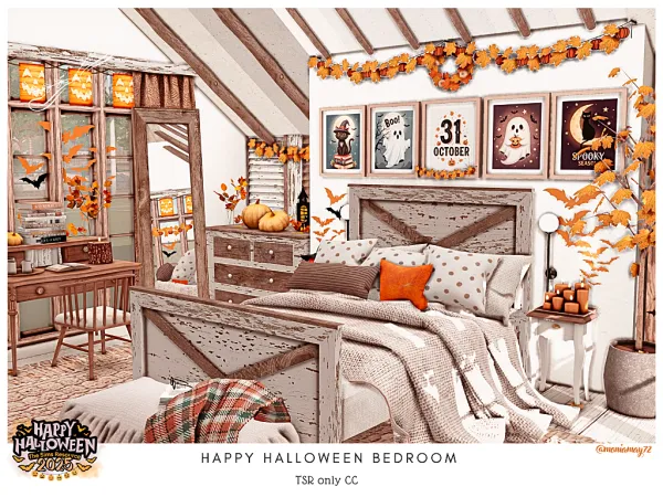 Mix Happy Halloween Bedroom - The Sims 4 Custom Content