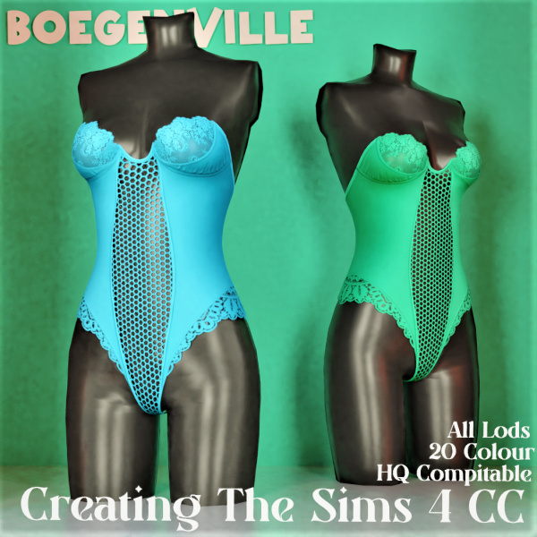 Alpha Boe_Melanie Marrie Jumpsuit lace by boegenville - The Sims 4 Custom Content