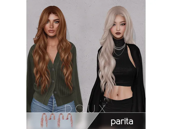 Alpha DOUX Parita Hairstyle - The Sims 4 Custom Content