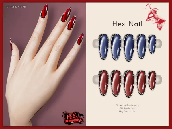 Alpha LMCS Hex Nail by Lisaminicatsims - The Sims 4 Custom Content