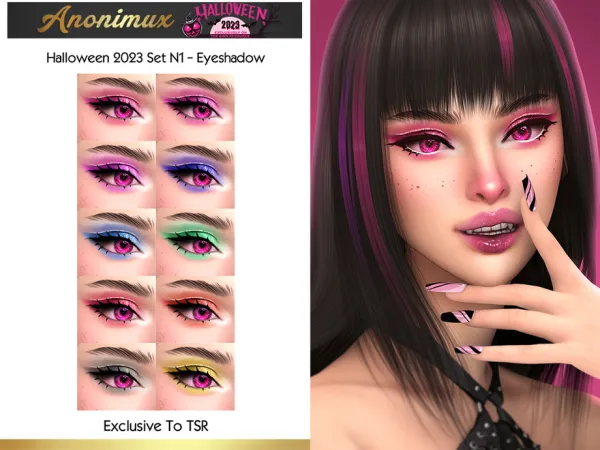 Alpha Halloween 2023 Set N1 Eyeshadow by Anonimux_Simmer - The Sims 4 Custom Content