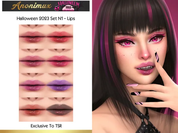 Alpha Halloween 2023 Set N1 Lips by thesimsresource - The Sims 4 Custom Content