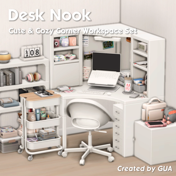 Maxis Match Desk Nook Set by simsfinds - The Sims 4 Custom Content