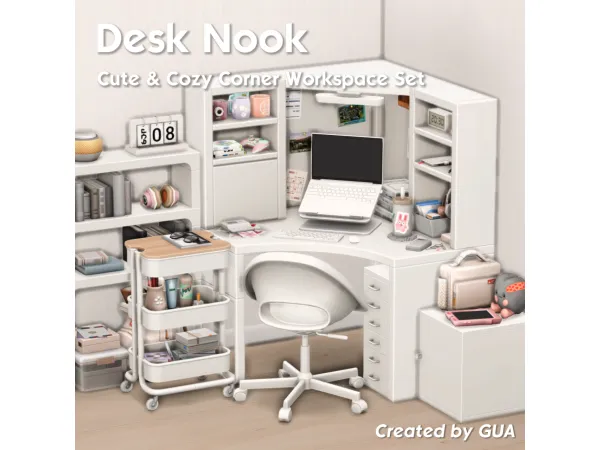 Maxis Match Desk Nook Set by gua_cc - The Sims 4 Custom Content