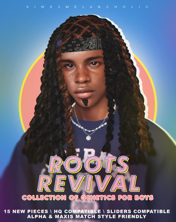 Alpha ROOTS REVIVAL collection of genetics for boys by simsfinds - The Sims 4 Custom Content