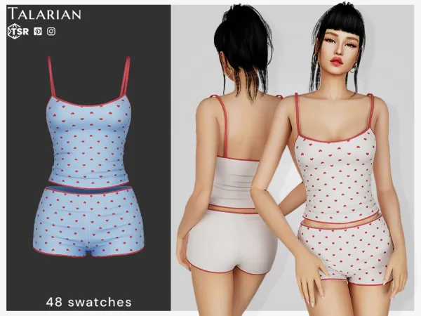 Mix Monroe Top and Mini Shorts Set by talarian - The Sims 4 Custom Content