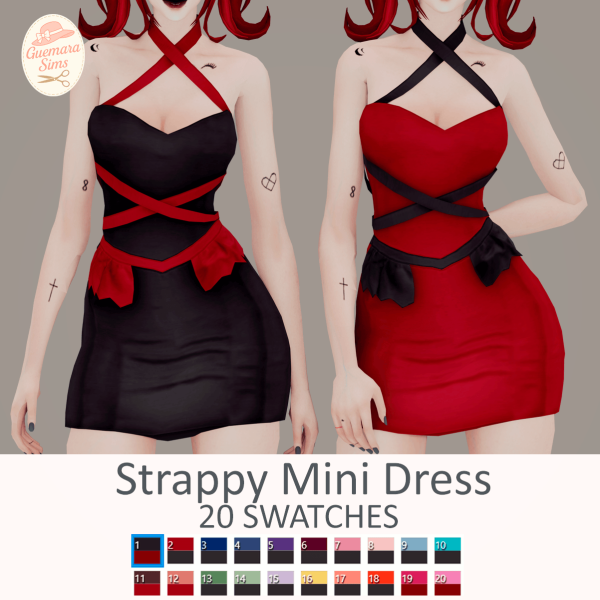 Maxis Match Strappy Enigma Mini Dress by simsfinds - The Sims 4 Custom Content