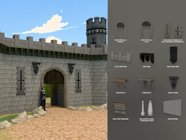 Alpha Fantasy Castle Architecture Pack - The Sims 4 Custom Content