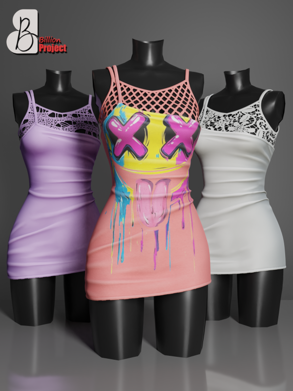 Alpha BillionProject Sme Mini Dress by billion_project666 - The Sims 4 Custom Content