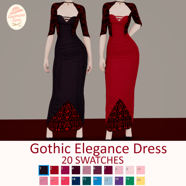 Maxis Match Gothic Elegance Dress by simsfinds - The Sims 4 Custom Content