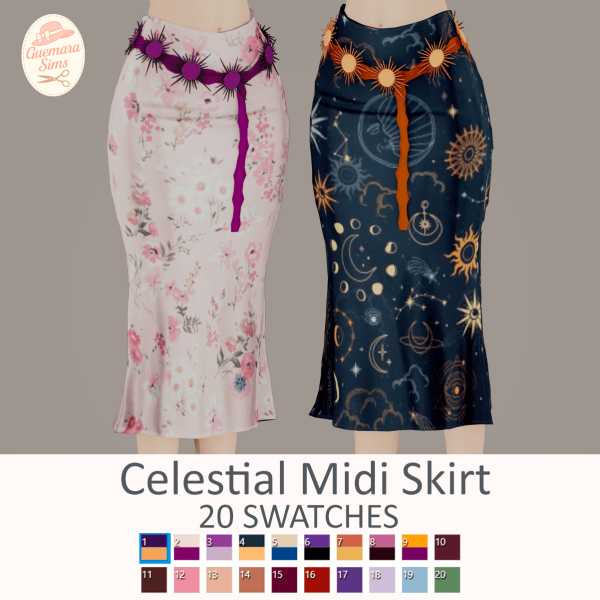 Maxis Match Celestial Midi Skirt by simsfinds - The Sims 4 Custom Content