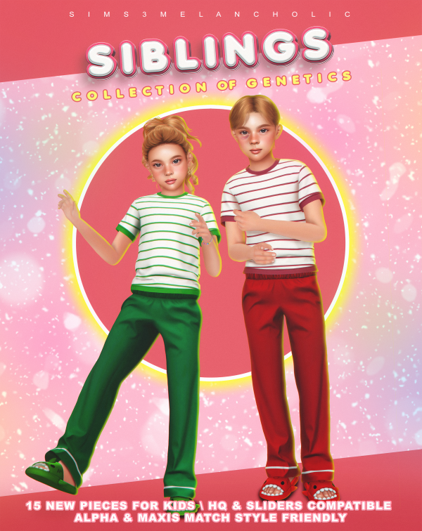 Mix SIBLINGS COLLECTION 15 new items for kids by simsfinds - The Sims 4 Custom Content