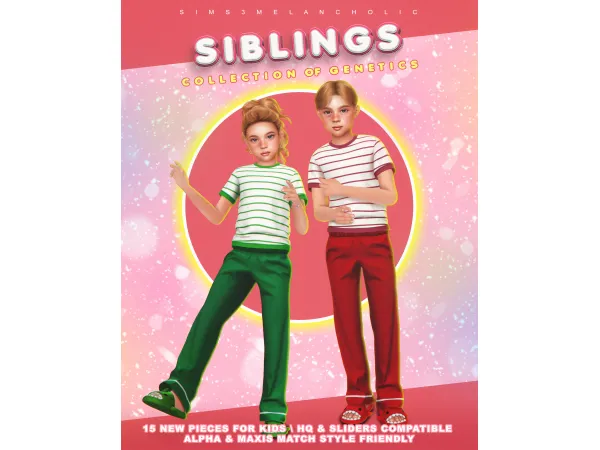 Mix SIBLINGS COLLECTION 15 new items for kids by sims3melancholic - The Sims 4 Custom Content