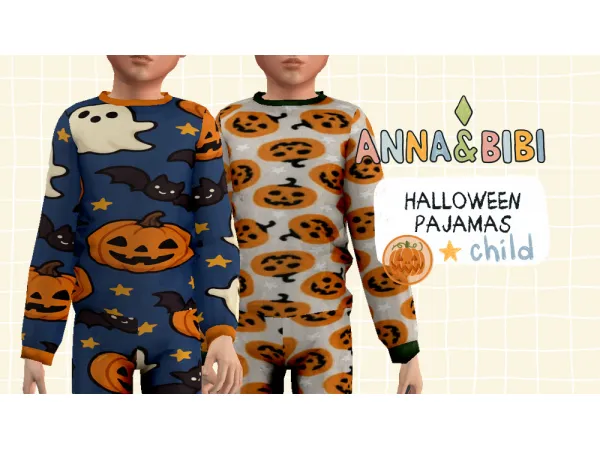 Mix Halloween pajamas Halloween 2025 AnnaBibi - The Sims 4 Custom Content