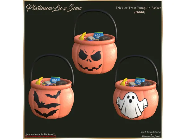 Trick or Treat Pumpkin Baskets By platinumluxesims