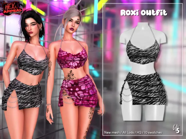 Alpha Hex Appeal Roxi Outfit - The Sims 4 Custom Content
