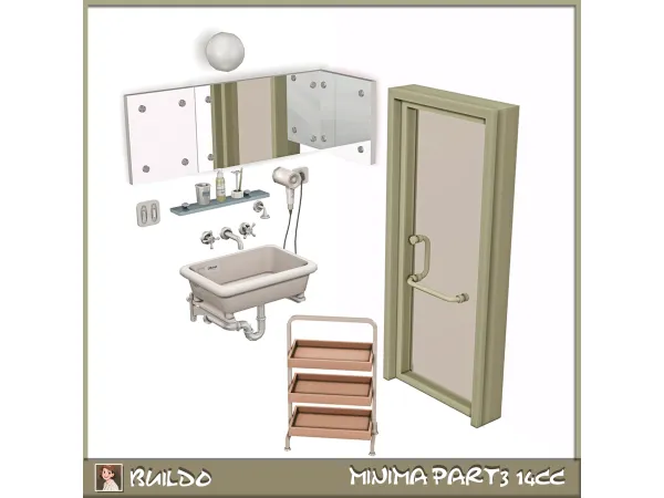 Maxis Match MINIMA PART3 _ Bathroom 14CC by Buildo - The Sims 4 Custom Content
