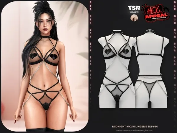 Alpha HEX APPEAL Midnight Mosh Lingerie Set 644 BD1636 by busratr - The Sims 4 Custom Content