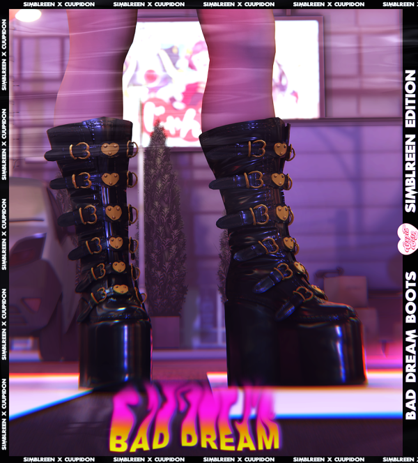 Alpha cuupid corp bad dream boots by missme12 - The Sims 4 Custom Content