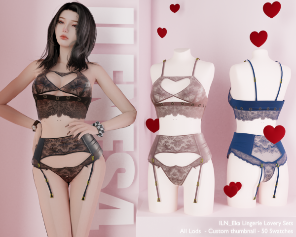 Alpha ILN Eka Lingerie by ilenes4 - The Sims 4 Custom Content
