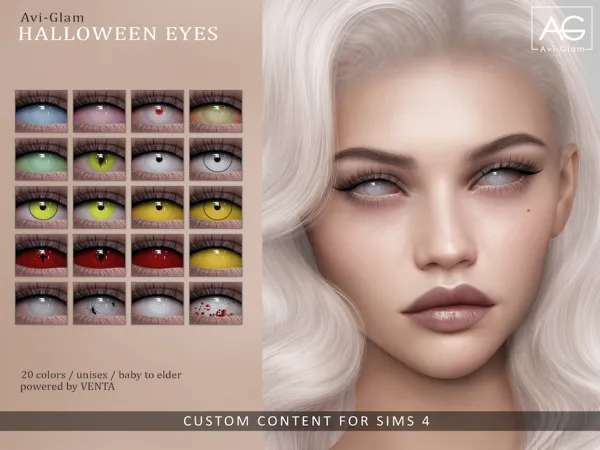 Alpha Avi Glam Halloween Eyes by VentaStudio - The Sims 4 Custom Content