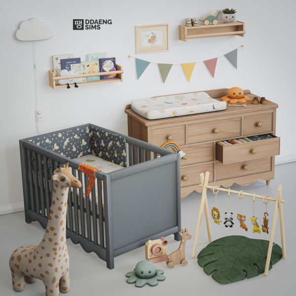 Mix Serenity Nursery by simsfinds - The Sims 4 Custom Content