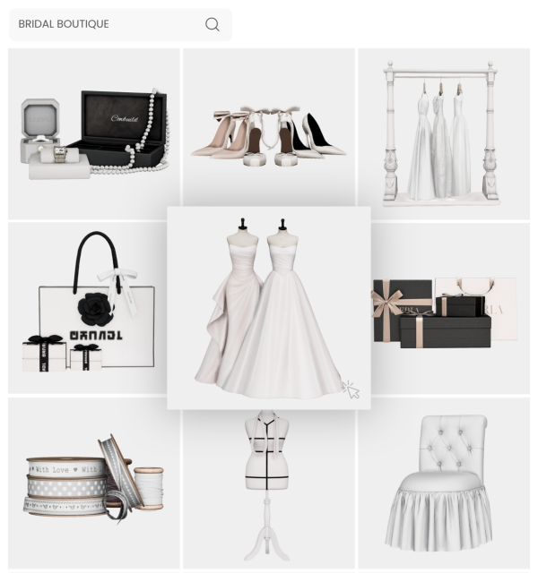 Mix BRIDAL BOUTIQUE by simsfinds - The Sims 4 Custom Content