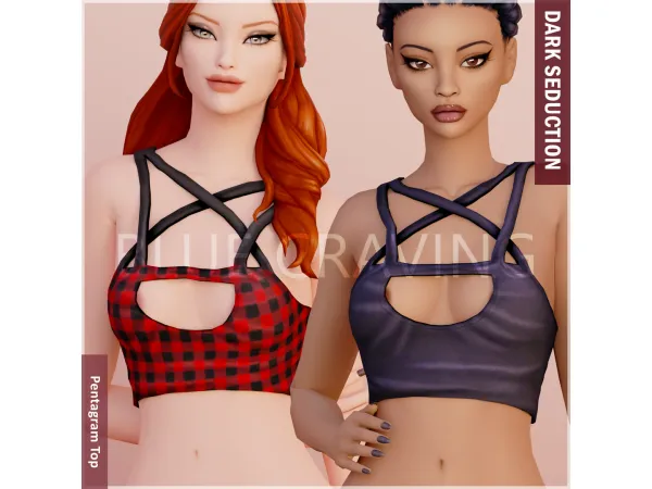 Alpha Blue Craving Pentagram Top - The Sims 4 Custom Content