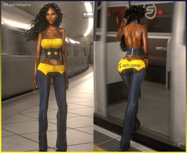 Alpha (PLASTICsimz) Tommie Denim Outfit by plasticsimz - The Sims 4 Custom Content