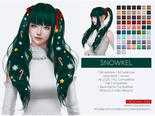 Alpha SNOWKEL HAIRSTYLE New mesh by by simsfinds - The Sims 4 Custom Content