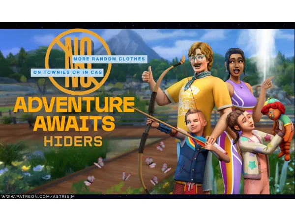 Mix Adventure Awaits CAS Hiders by astrisim - The Sims 4 Custom Content