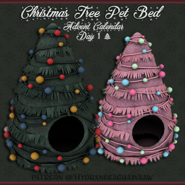 Alpha Day 1 Christmas Tree Pet Bed by hydrangeachainsaw - The Sims 4 Custom Content