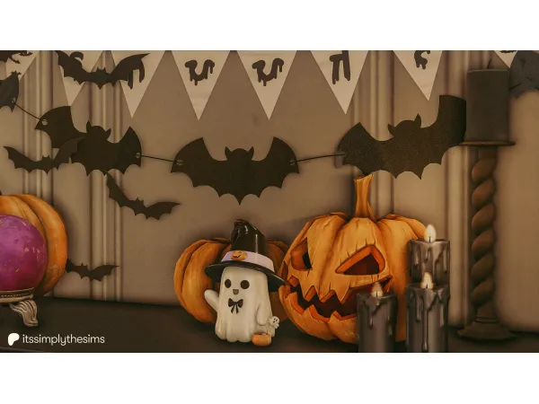 Spooky Day Bat Garland by itssimplythesims