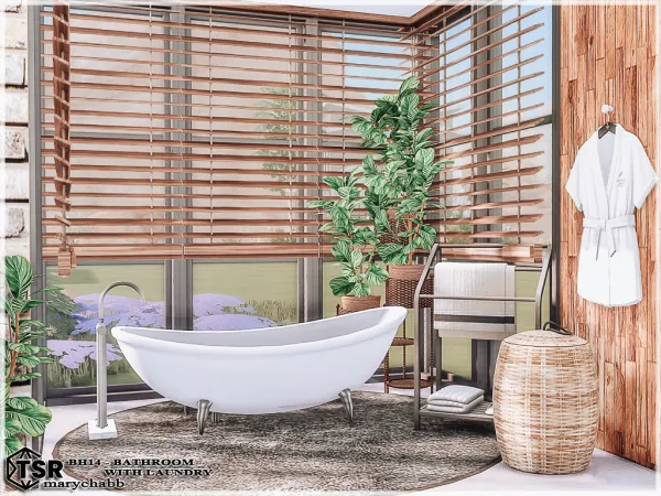 Mix BH14 Bathroom with Laundry by marychabb - The Sims 4 Custom Content