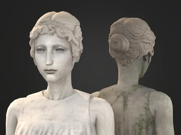 Maxis Match Weeping Angel Marble Hairstyle by modcollective - The Sims 4 Custom Content
