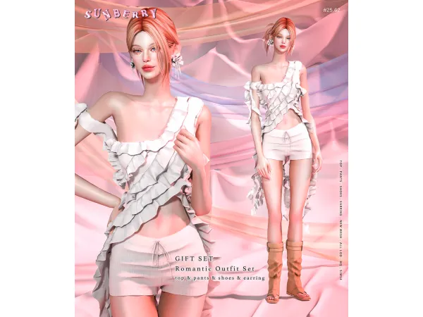 Alpha [SUNBERRY]2562 GIFT SET1 Top Pants Shoes Acc - The Sims 4 Custom Content