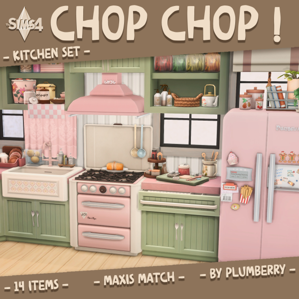 Maxis Match Chop Chop Kitchen Set Part 1 by simsfinds - The Sims 4 Custom Content