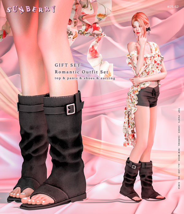 Alpha [SUNBERRY]2562 GIFT SET1 Shoes by simsfinds - The Sims 4 Custom Content