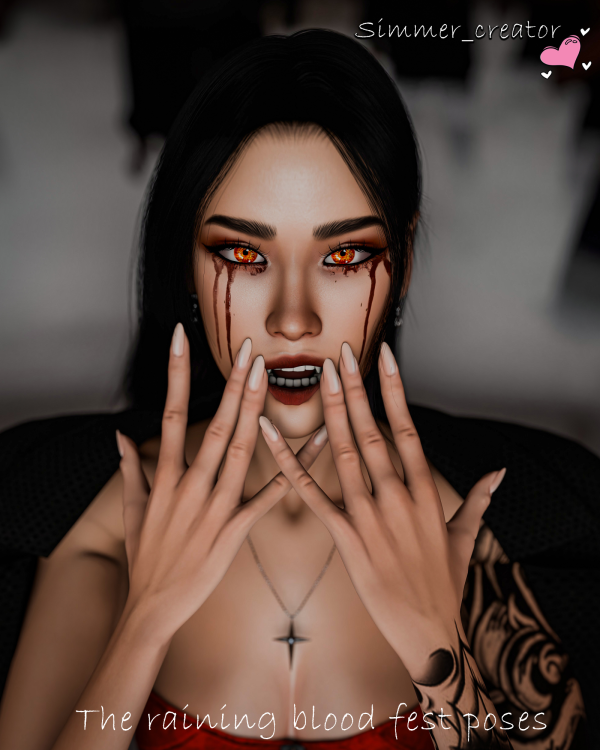 Mix The raining blood fest poses by simmer_creator - The Sims 4 Custom Content