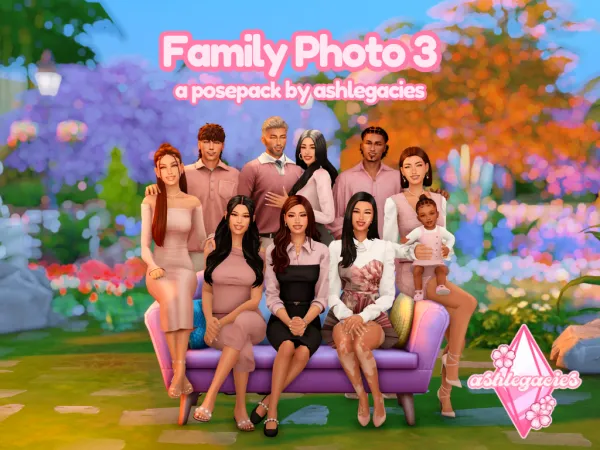 Mix Family Photo 3 Posepack - The Sims 4 Custom Content