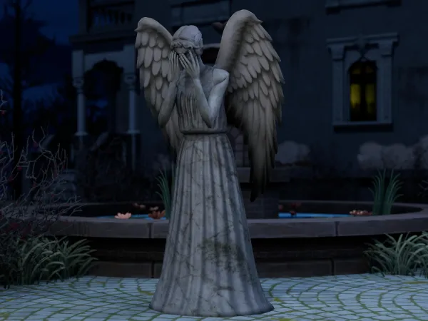 Animated Weeping Angel statue