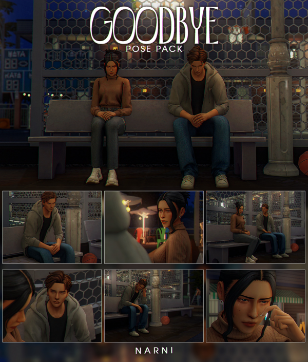 Mix [narni] Pose pack Goodbye by simsfinds - The Sims 4 Custom Content