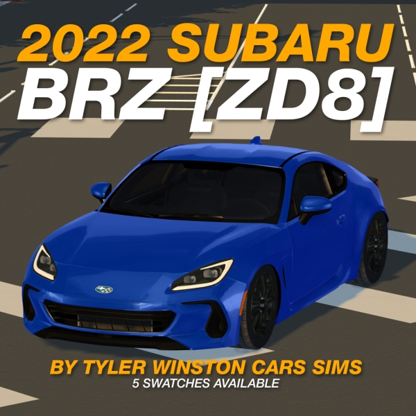 Alpha Tyler Winston Cars 2022 Subaru BRZ by tylerwcars - The Sims 4 Custom Content
