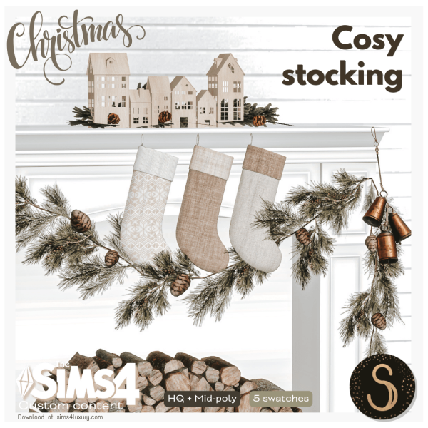 Alpha Sims4Luxury Christmas Cosy stocking by simsfinds - The Sims 4 Custom Content