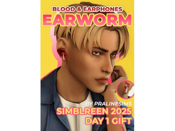 Maxis Match EARWORM Blood Earphones by Pralinesims - The Sims 4 Custom Content
