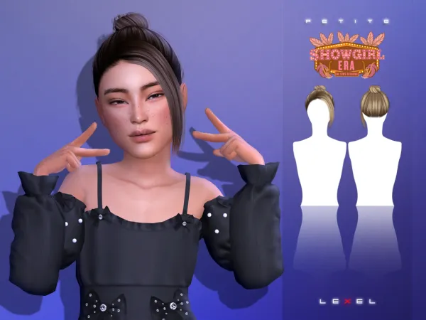 Alpha Petite child hairstyle by lexel - The Sims 4 Custom Content